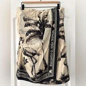 H&M Tropical Silky Strapless Mini Dress